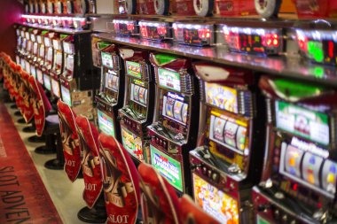 Slot game library showing demo mode option and game thumbnails